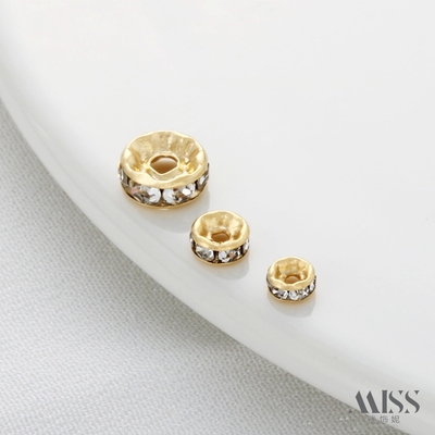 祢饰妮铜包金保色镶锆石隔珠钻圈