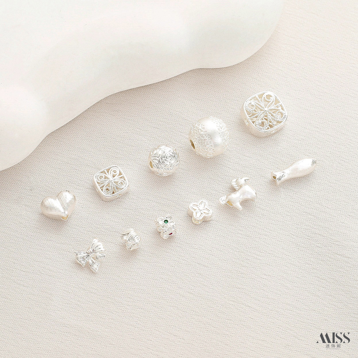 祢饰妮铜镀厚银保色隔珠