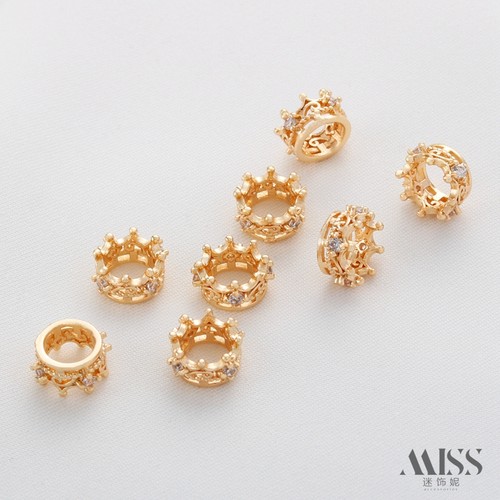迷饰妮铜镀金保色镶锆石皇冠