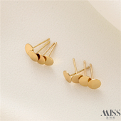 14K包金保色针平托耳钉耳针可粘珍珠耳托diy手工饰品配件