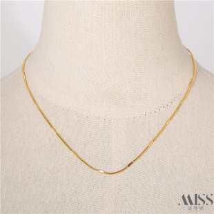 14K包金保色蛇骨压纹链成品项链粗1.2mm总长度46cm首饰品锁骨链条