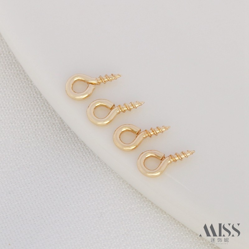 14K包金保色螺纹9字钉羊眼钉吊坠头羊角钉diy半孔珠 坠扣饰品配件,饰品/流行首饰/时尚饰品新,其他DIY饰品配件,淘宝优惠券,粉丝福利购,淘宝优惠卷