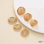 14K包真金保色网盘胸针莲蓬头圆盘托别针防脱落安全扣diy饰品配件