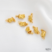 18K包金保色哑金蝴蝶结铃铛圣诞钟吊坠diy手链项链耳挂吊饰品配件