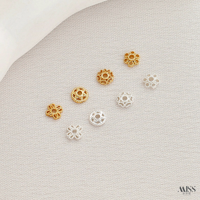 祢饰妮铜镀真金厚银小花托