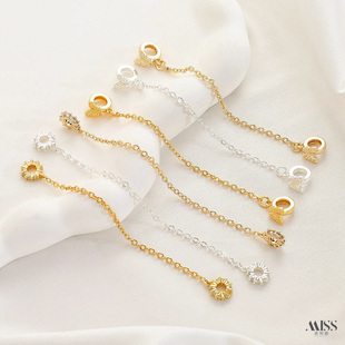 14K包金保色蝴蝶流苏链安全延长链三通链diy手作手链手串吊饰配件