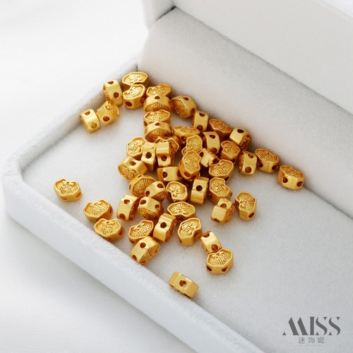 迷饰妮铜包金保色福字如意隔珠