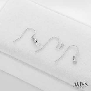 白金白K保色不锈钢焊珠扁耳钩耳环钛钢diy手工耳饰品基础配件材料