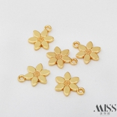 14K包金保色六瓣太阳花吊坠吊牌diy手工小挂件手链项链吊饰品配件