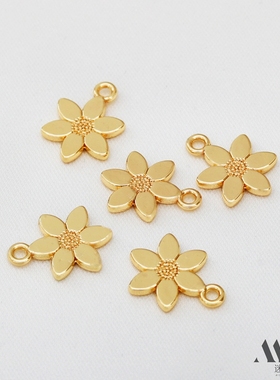 迷饰妮女镀金保色六瓣太阳花吊坠