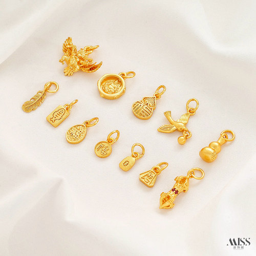 祢饰妮铜镀24K沙金保色吊坠