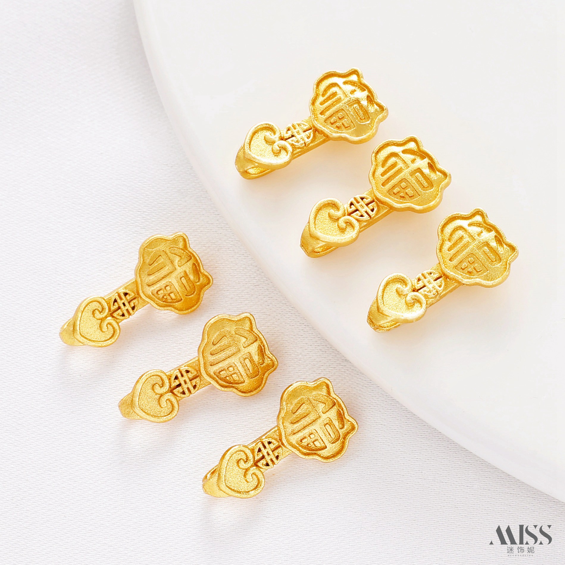 祢饰妮铜包沙金保色久如意连接扣