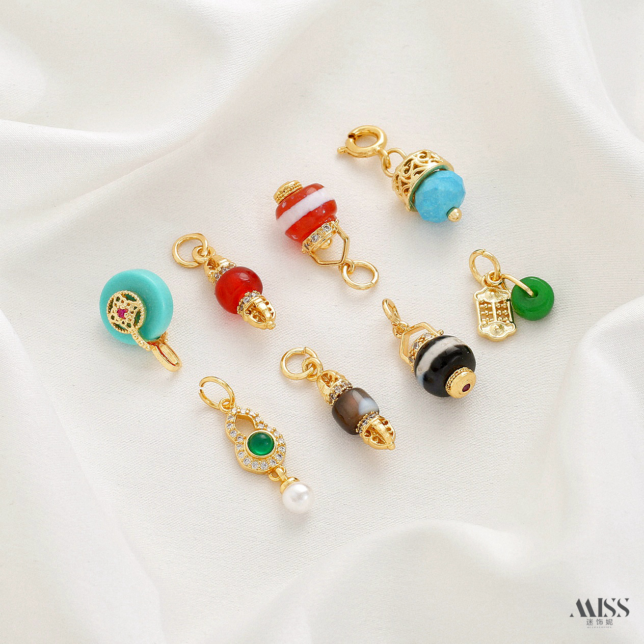 祢饰妮天然玛瑙干青保色吊坠