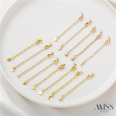 14K包金尾链延长链带龙虾扣开口圈diy配件手工手链项链首饰品材料