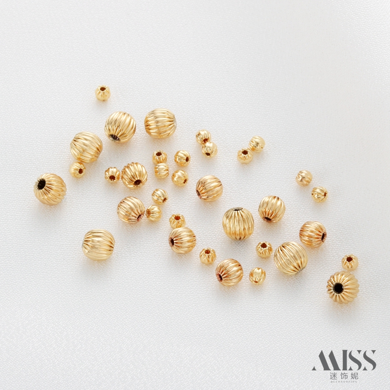 14k镀金保色南瓜珠手串项链diy