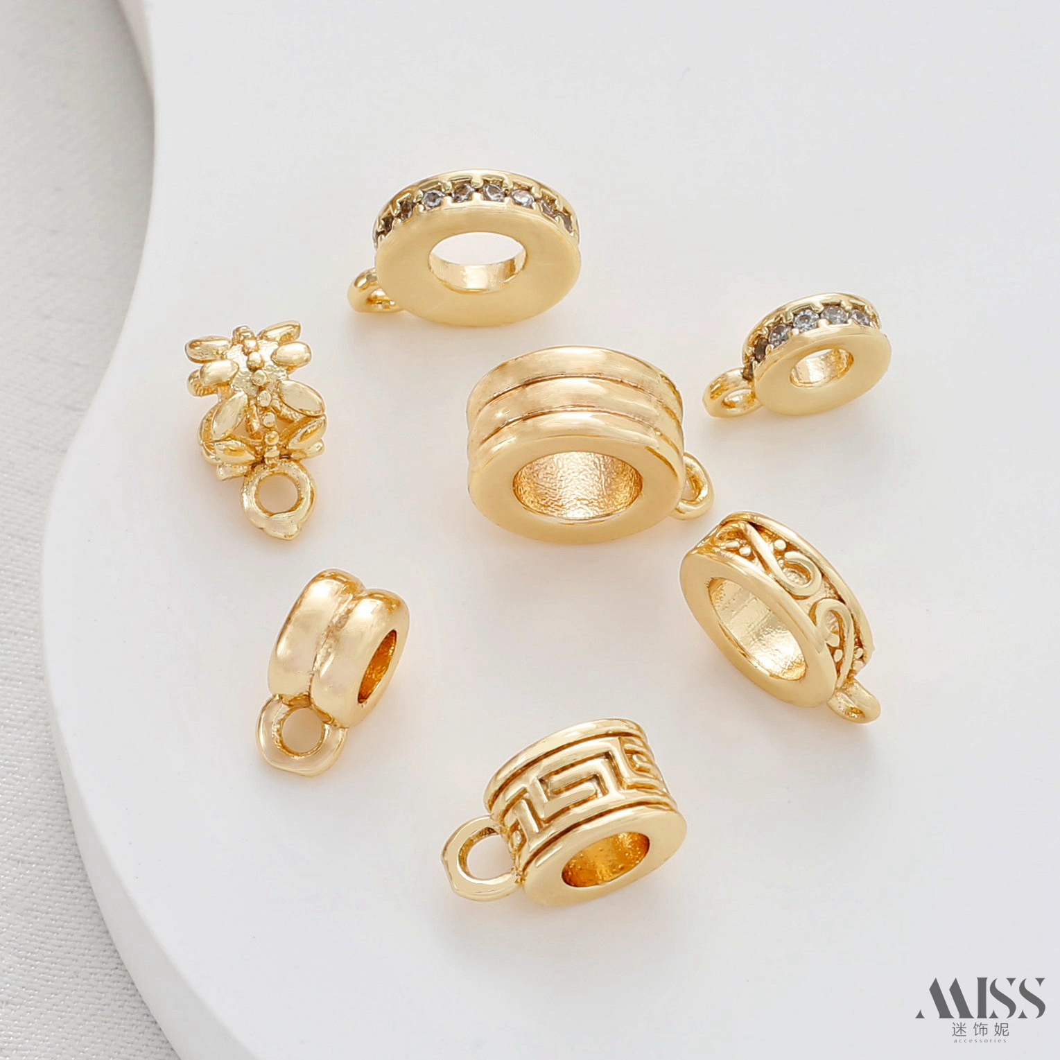 祢饰妮铜包金保色持久隔珠