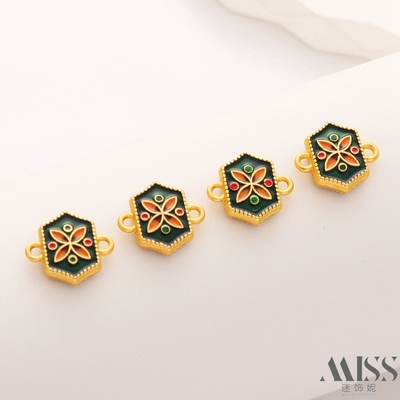 迷饰妮女金属镀金幸运四叶草吊坠