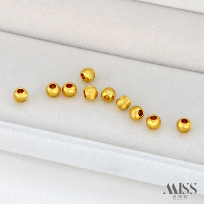 迷饰妮铜包金保色批花切纹圆珠