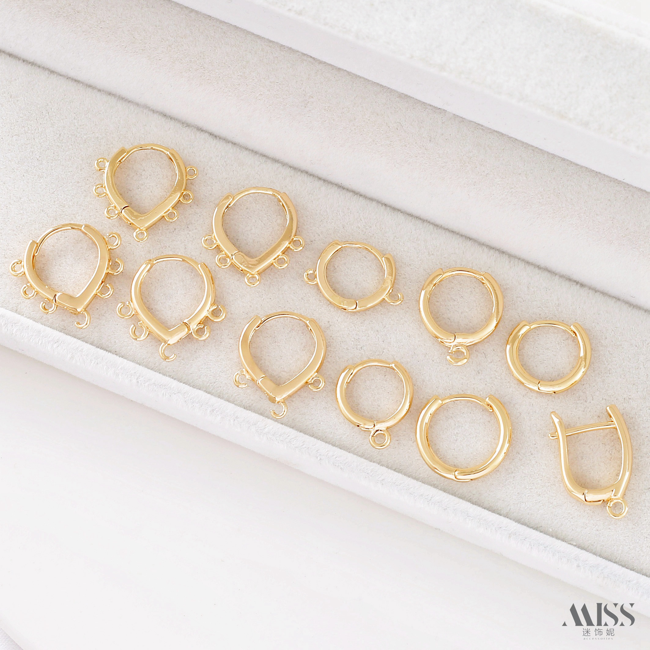 祢饰妮铜包金保色耳环耳圈多吊