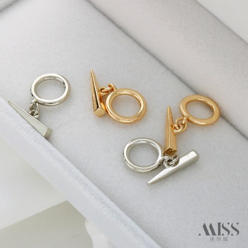 迷饰妮包金保色光面素款OT扣