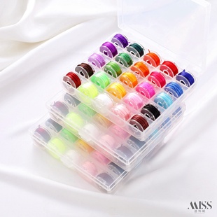 日本进口杜克线25套色精盒装 diy珍珠水晶手链手串珠子弹力线材料