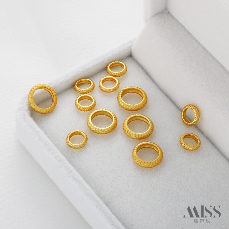 迷饰妮铜包金保色轮胎纹闭口圈