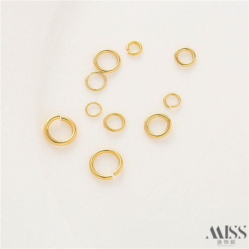 18k包金开口圈连接环闭眼入