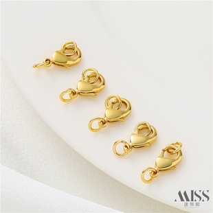 14K包金保色18K龙虾扣含双闭口圈连接扣diy手工项链手链饰品配件