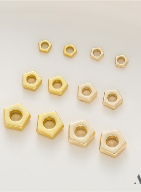 14K包金保色哑金五角隔片4mm/6mm/8mm垫片diy手工链条首饰品配件