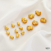 沙金强保色拉丝葫芦财字小元 宝隔珠diy手工手链项链串珠饰品配件