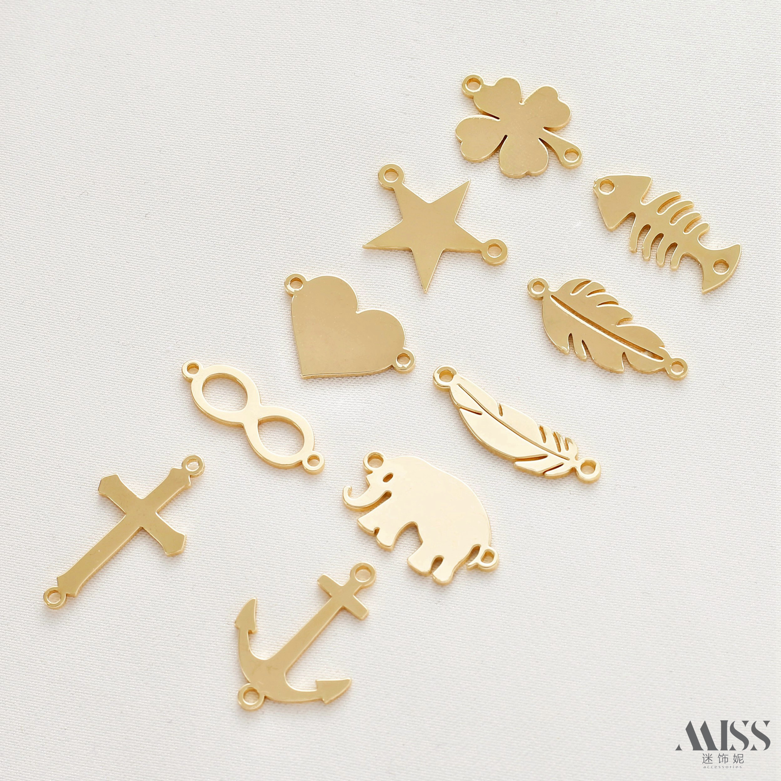 祢饰妮金属镀金保色吊坠连接件