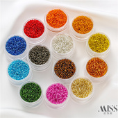 2mm彩色透明灌银玻璃米珠20克盒装 DIY手工手链项链发饰首饰品配件