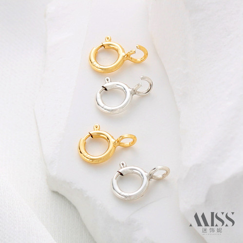 迷饰妮银镀金钢印弹簧扣