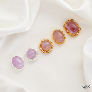 镶嵌天然紫锂辉石薰衣草魔盒手牌隔珠diy手链项链手作串饰品配件