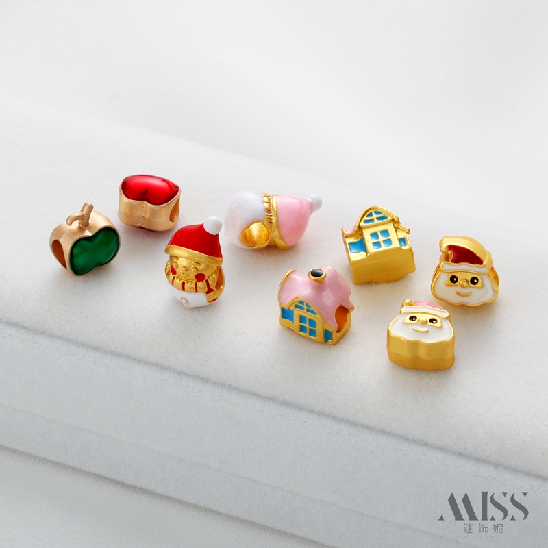 迷饰妮镀金滴油保色圣诞系列隔珠
