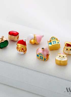 迷饰妮镀金滴油保色圣诞系列隔珠