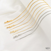 14K包金保色针式 通用项链O字链盒子链蛇骨链条diy可调节裸链配件