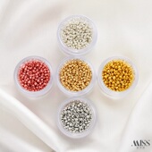 精装 10克约1000颗包金多色玻璃米珠2 3mm串珠diy手链项链配件材料