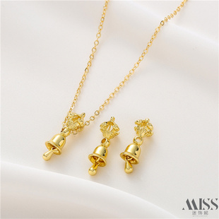 饰材料 18K包金光面雷公杵摇铃吊坠diy配件保色挂坠项链吊饰饰品装