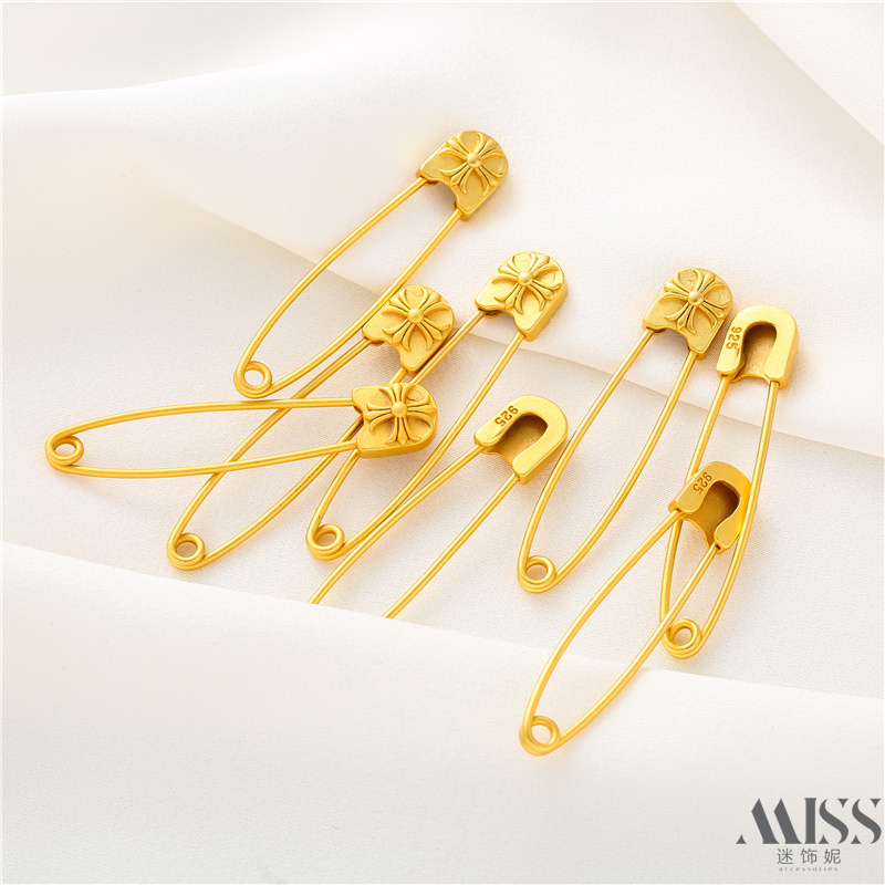 迷饰妮铜包金保色别针