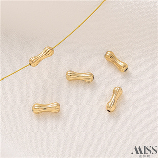 14K包金保色银色骨头南瓜纹小蛮腰竹节管隔珠diy手工手串饰品配件