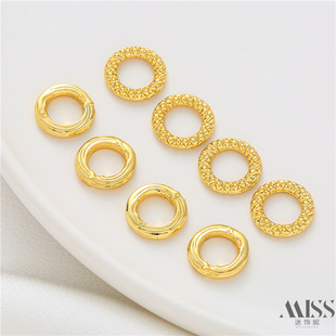 18K包金龙凤乾坤圈龙扣凤扣diy配件保色圆形手作手链项链饰品材料