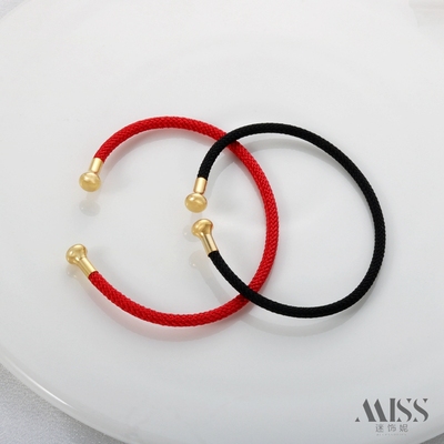 迷饰妮铜包金保色开口编织绳手镯