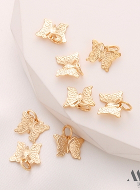 迷饰妮女铜镀金保色小蝴蝶吊坠