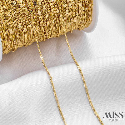 迷饰妮铜镀金保色散链包邮