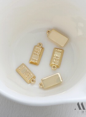 14K包金保色刻999.9小金砖金块1000g金条吊坠diy手工手链项链配件