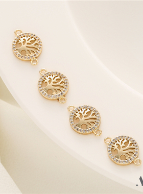 女金属镀金镶锆石保色吊坠包邮