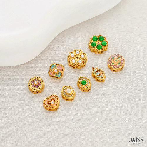 祢饰妮铜包金强保色隔珠