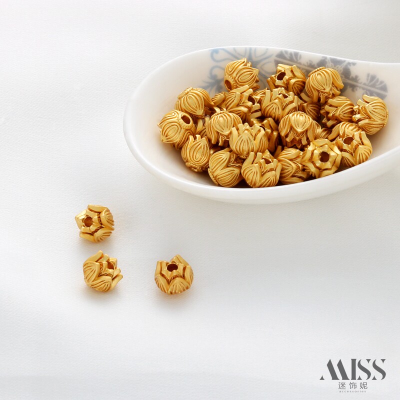 迷饰妮铜包金保色莲花隔珠