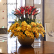 高档酒店大堂仿真花摆件大型大厅中庭圆桌前台别墅商场会所装 饰花